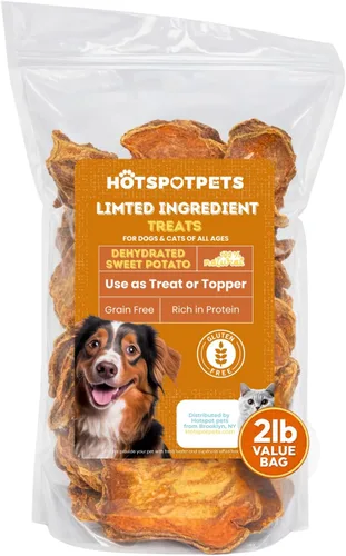 Miniatura 14 de Hotspot Pets Golosinas para perros de pulmón de cordero deshidratadas de un solo ingrediente, bolsa grande de 1 libra, totalmente natural, fabricada