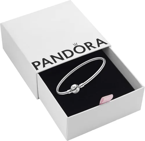 Miniatura 2 de PANDORA Pulsera de plata esterlina con dije de joyería, 6.7 pulgadas, con caja de regalo, Metal, Circonita cúbica