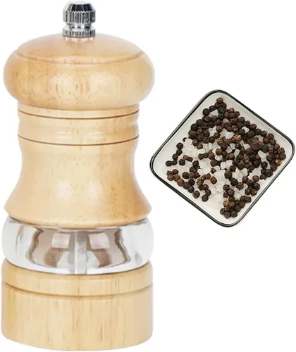 Miniatura 9 de Molinillo de pimienta, molinillo de sal, molinillo de sal y pimienta de madera, molinillos manuales de sal y pimienta con ventana acrílica, 2-Roble