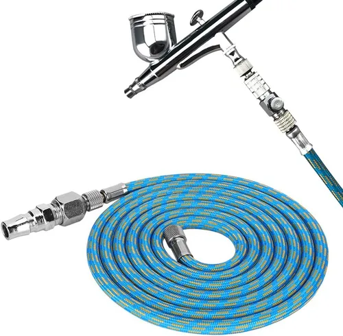 Manguera de aire para aerógrafo, manguera de aerógrafo, manguera de aire trenzada de nailon, kit de adaptador de manguera de aire para pistola