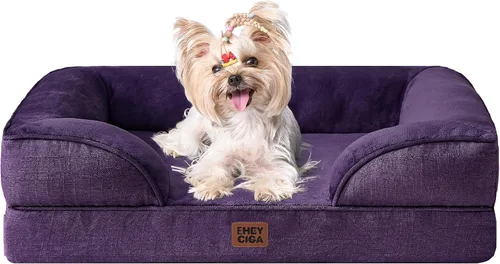 Miniatura 104 de EHEYCIGA - Cama ortopédica para perro grande, impermeable, de espuma viscoelástica y espuma tipo caja de huevos, bordes elevados, antideslizante