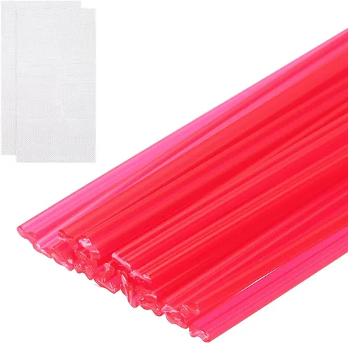Miniatura 18 de MECCANIXITY 20 varillas de soldadura de plástico, tiras de reparación de soldadura PP de 20 pulgadas con malla de refuerzo para parachoques de Rojo