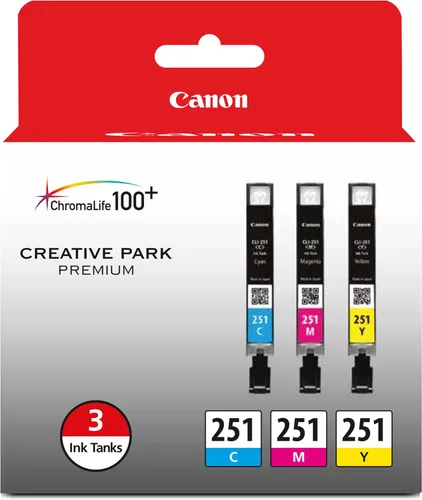 Canon CLI-251 Paquete múltiple de tres colores genuinos, compatible con MG6320, iP7220 y MG5420, MX922, MG7120, MG6420, MG5520, iX6820, iP8720,