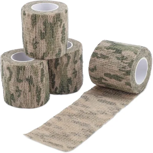 Miniatura 10 de DROK 4/10 Rollos de Cinta de Camuflaje Autoadhesiva, Vendaje de Camuflaje para Deportes al Aire Libre, Escalada, Camping, 2/3 Pulgadas x 4.5 Metros