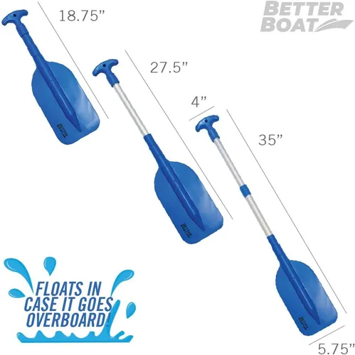 Miniatura 3 de Remo plegable de plástico telescópico, kayak, moto acuática, rafting, mini paletas de canoa, flotadores de tubo, accesorios de seguridad para remo