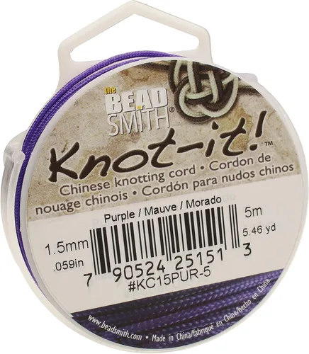 Miniatura 29 de The Beadsmith Knot-it - Cordón de nailon chino, color Siam oscuro, 0.031 in de diámetro, carrete de 49.2 ft