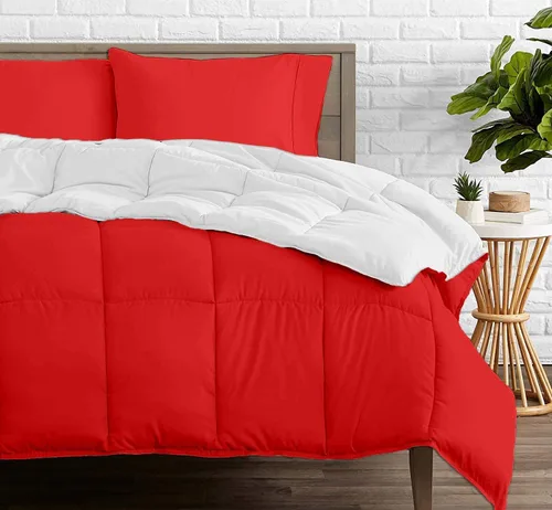 Miniatura 32 de Edredón reversible – Lujoso para todas las estaciones – 100% algodón orgánico tamaño individual XL de 68 x 92 pulgadas, 1 edredón alternativo