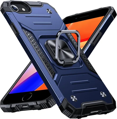 Miniatura 42 de Anqrp Funda resistente para iPhone 6/7/8/SE/SE2 con soporte de anillo mejorado y agarre, grado militar, a prueba de golpes, resistente y robusta