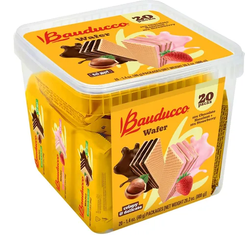 Miniatura 17 de Bauducco Vanilla Wafers - Galletas crujientes de oblea con 3 deliciosas capas de crema con sabor a vainilla, delicioso aperitivo dulce o postre, 9.0
