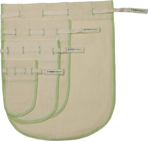 Miniatura 7 de Simple Ecology Bolsas coladoras de muselina de malla fina de algodón orgánico, reutilizables, 100% naturales, filtros de café sin microplásticos
