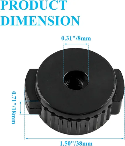 Miniatura 5 de Jiozermi 6 piezas de platillo negro tuercas accesorios de tambor, 0.315 in plástico liberación rápida platillo mate tuerca