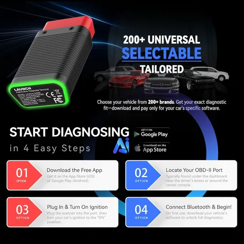 Miniatura 7 de LAUNCH AIOBD Bluetooth OBD2 escáner - Diagnóstico completo del sistema, IA explica fallas simplemente, estimaciones de piezas/mano de obra/costos