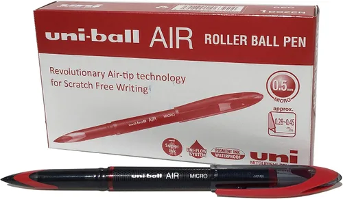 Miniatura 11 de uni-ball UB-188-M Micro Air Rollerball Plumas. Punta premium de 0.020 in para escritura a mano súper suave. Escribe como una pluma estilográfica.