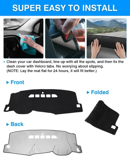 Miniatura 5 de Autorder - Tapete para salpicadero para 2007-2013 Chevy Chevrolet Silverado/GMC Sierra con dos guanteras, accesorios, cubierta de salpicadero