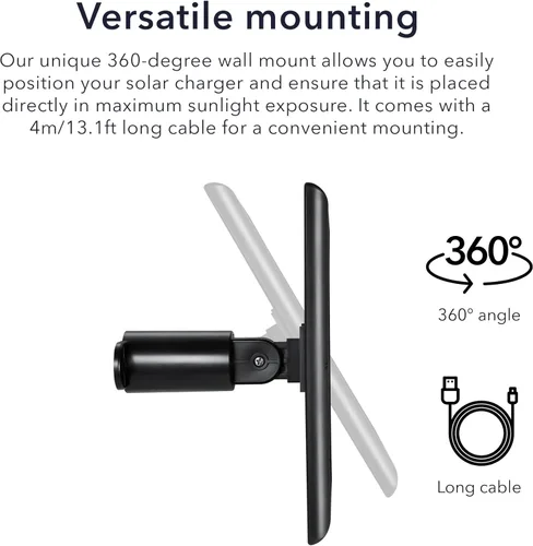 Miniatura 4 de Wasserstein - Panel solar compatible con batería de cámara Ring Spotlight y con batería totalmente nueva de cámara Ring Stick Up. Alimenta tu cámara
