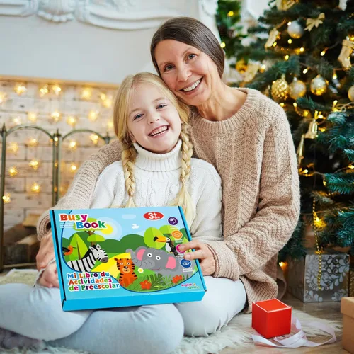 Miniatura 7 de Ayyomo Libros ocupados en español e inglés para niños pequeños, libro de actividades preescolares bilingües para niños de 3, 4, 5 años, rellenos