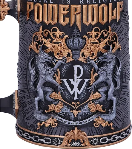 Miniatura 5 de Nemesis Now Jarra de Metal con Licencia Oficial de Powerwolf Metal is Religion Banda de Rock, Negra Powerwolf Metal es religión