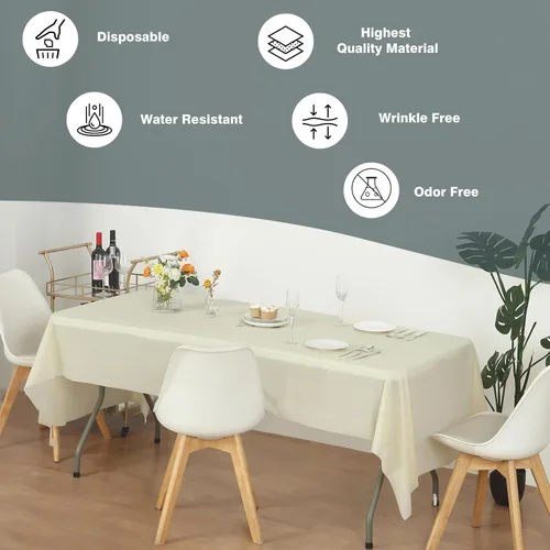 Miniatura 145 de Rollo de plástico para cubierta de mesa color verde manzana, 40 pulgadas x 100 pies, rollo de plástico resistente para cubierta de mesa de banquetes