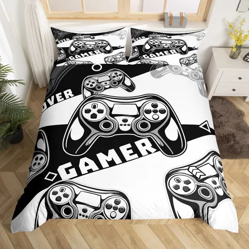 Miniatura 21 de Erosebridal Juego de funda de edredón para niños, niñas, niños y adolescentes, juego de ropa de cama de videojuegos, tamaño individual, funda