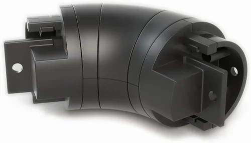 Miniatura 6 de Curva de 32 grados para escaleras estándar, acabado en negro satinado, clip en su lugar con juego de tornillos, solo para sistema de barra de mano