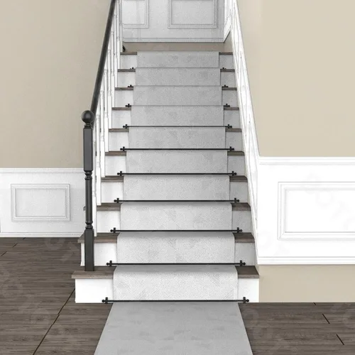 Miniatura 7 de Barras de escalera para alfombras de hasta 28/32/36 pulgadas de ancho, estilo minimalista, juego de barras de alfombra con remate esférico