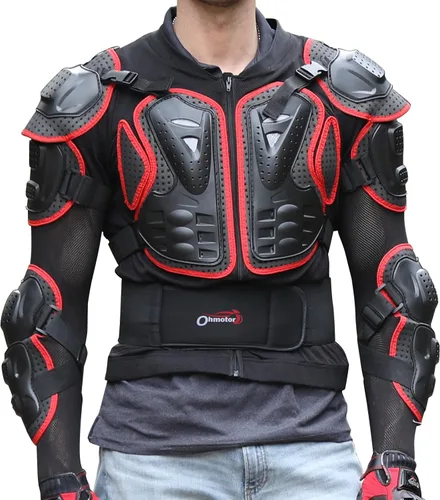 Miniatura 10 de OHMOTOR - Chaqueta protectora para cuerpo de motocicleta, para hombres, equipo de protección para motocross, protector de pecho y columna para ATV