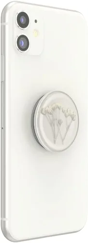 Miniatura 3 de PopSockets Agarre para Teléfono con Soporte Expandible, Agarre Adhesivo - Flor Prensada Aliento de Bebé Plumeria