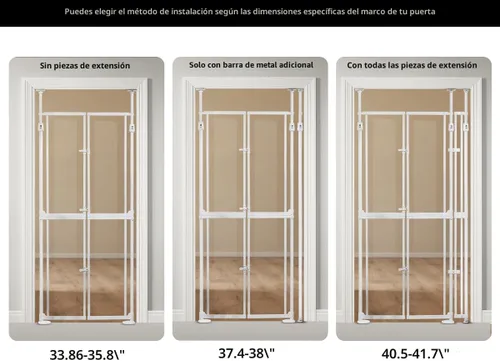 Miniatura 8 de NiceTCU Puerta para gatos extra alta de 74.80-98.43 pulgadas, ajustable de 33.86-37.40 pulgadas de ancho, puerta completa transparente