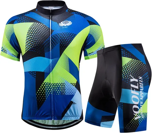 voofly Hombres Ciclismo Jersey Conjunto Hombres Manga Corta Compresión Bicicleta Pantalones Cortos Gel Acolchado Ciclismo Ropa