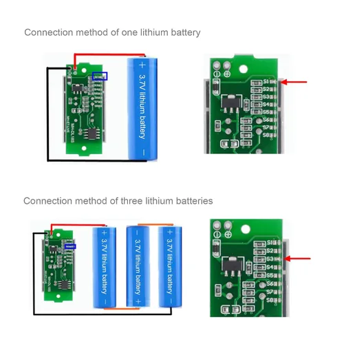 Miniatura 2 de Create idea Módulo indicador de capacidad de batería de 3-34 V, módulo indicador de carga de batería, 5 mA, compatible con 1S 2S 3S 4S 5S 6S 7S 8S