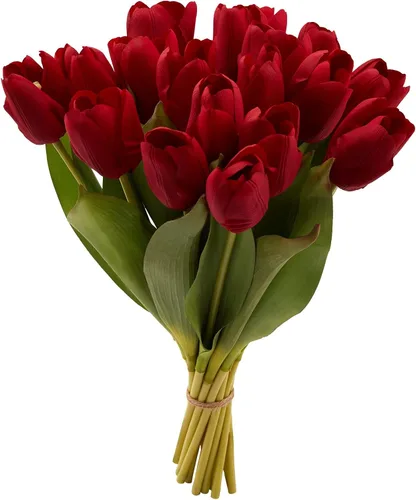 Miniatura 9 de 20 tulipanes artificiales de tacto real de flores artificiales hidratantes para decoración de fotografía, decoración del hogar, jardín, boda