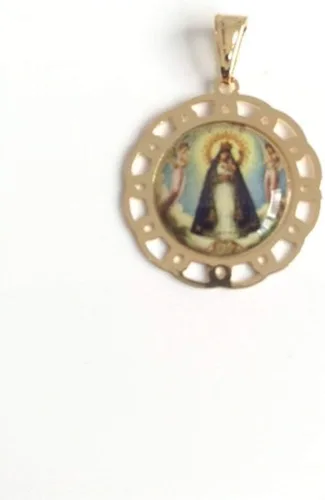 Miniatura 11 de SIFRIMANIA Cadena de medalla religiosa católica chapada en oro para niños y mujeres