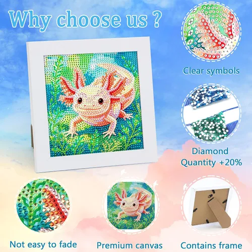 Miniatura 5 de Libfx Kits de arte de diamantes para niños con marco de arte de diamantes para niñas, niños, principiantes, artes y manualidades de 8 a 12 años