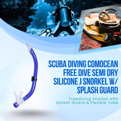 Miniatura 5 de Buceo Comocean última intervensión Buceo Semi seco silicona J Snorkel w/Protección contra salpicaduras