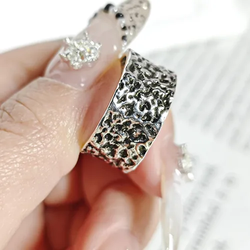 Miniatura 185 de Anillo de plata de ley 925, minimalista, ajustable, hecho a mano, para mujeres y niñas