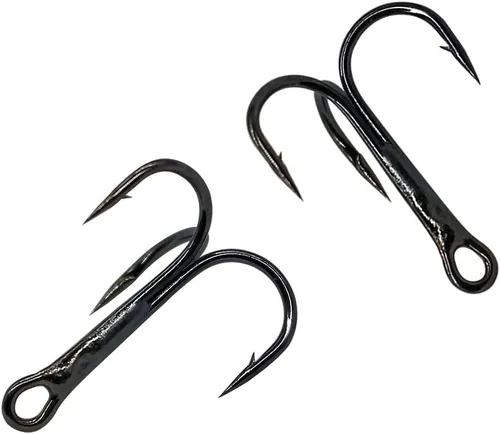 Miniatura 5 de Paquete de 200 ganchos agudos de pesca, ganchos de acero de alto carbono, fuertes y afilados, curvados redondos con anillos divididos para señuelos