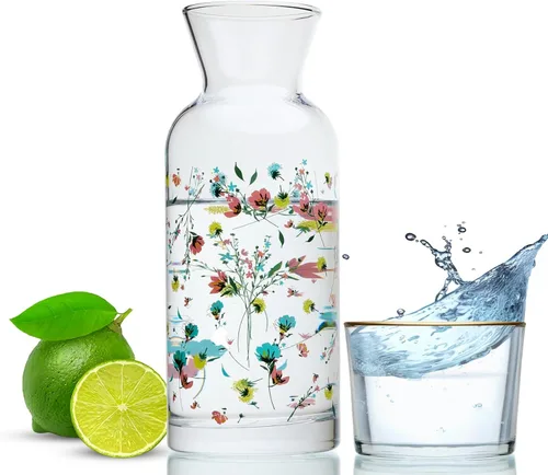 Miniatura 8 de Wrenbury Juego Vintage de Jarra y Vaso para Mesita de Noche - Jarra de Agua para Enjuague Bucal con Vaso para Baño - Decantador Ámbar para Mesita