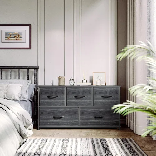 Miniatura 2 de YITAHOME Cómoda con 5 cajones – Torre de almacenamiento de tela, unidad organizadora para dormitorio, sala de estar, armarios – Estructura de acero