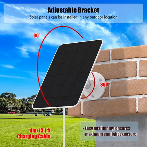 Miniatura 5 de Cargador de panel solar compatible con Arlo Pro 3/Pro 4/Pro 5S/Pro 3 Floodlight/Ultra/Ultra2, carga de paneles solares de 5 V 4 W, IP66 resistente a