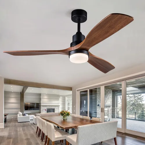 Miniatura 12 de Ventiladores de techo negros de 42 pulgadas con luces y control remoto, luz LED regulable, motor de CC silencioso reversible, función de memoria
