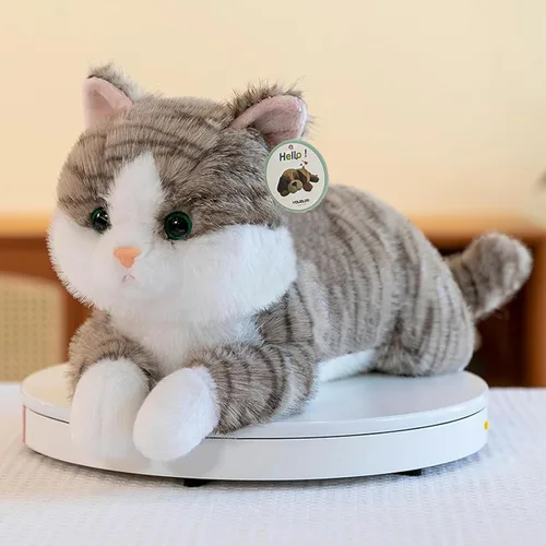 Miniatura 3 de Animales de peluche con peso de gato de 19 pulgadas, 3 libras, animal de peluche realista con peso, almohada de felpa sensorial cómoda, suave