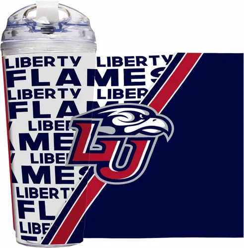Miniatura 45 de Rico Industries Taza acrílica NCAA estándar de 24 onzas con tapa con bisagra, taza de doble pared oficialmente licenciada con pajita