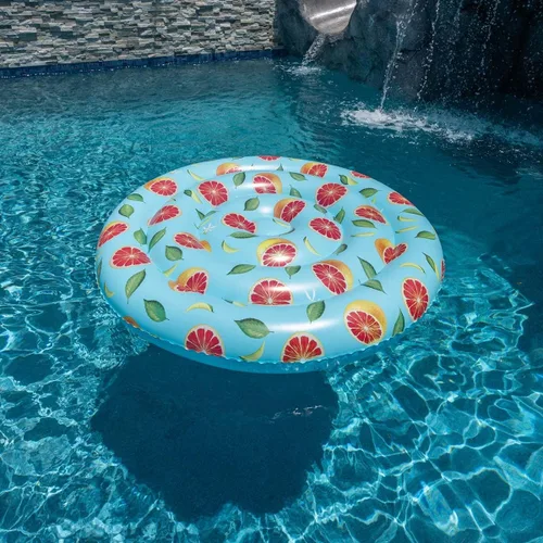 Miniatura 6 de PoolCandy Flotadores inflables para piscina, tumbonas, sillas de sol y piscinas de sol con estampado de pomelo Flotador de piscina con estampado