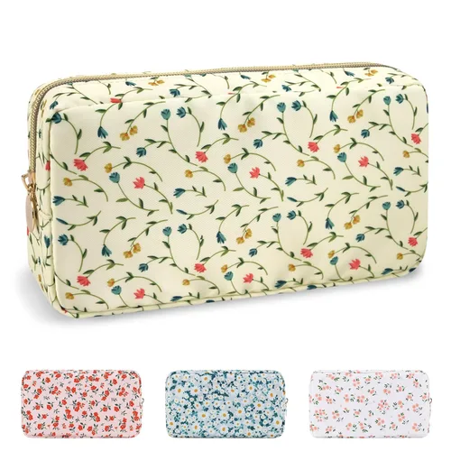 Miniatura 26 de Estuche pequeño para lápices y maquillaje para bolso, lindo estuche de lápices, bolsa de pinceles de maquillaje de nylon con cremallera, estuche
