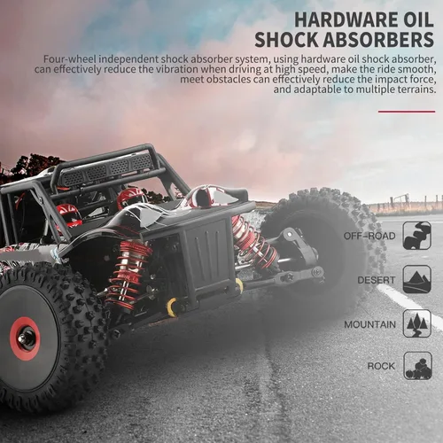 Miniatura 5 de GoolRC WLtoys 124016 V2 - Auto a control remoto a escala 1:12, 4WD 46.6 mi/h, camión de carreras de alta velocidad, 2.4 GHz todo terreno todoterreno