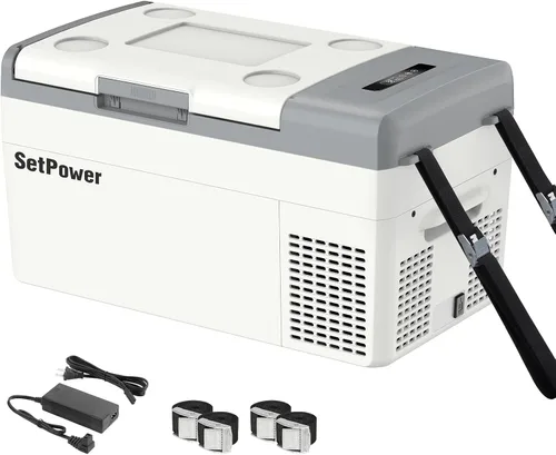 Miniatura 12 de Setpower FC15 Refrigerador Portátil Enfriador Eléctrico Con Adaptador AC, 15L/15.8QT Refrigerador de Carro de 12 Voltios, -4℉-68℉ Refrigerador