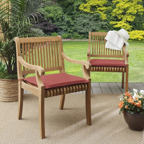 Miniatura 10 de Sorra Home Sunbrella - Juego de almohadillas para silla con cable para interiores y exteriores, 19 x 16 x 2 pulgadas, color plata fundida, 2