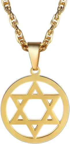 PROSTEEL Collar con colgante y cadena de acero inoxidable de la estrella de David judía, joyería de Israel para hombres y mujeres
