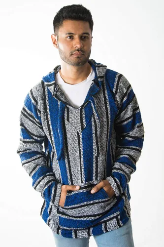 Miniatura 4 de Sacred Handcrafts Chaqueta Jerga mexicana Sudadera Hippie Surf Baja Poncho Ecológico Jersey