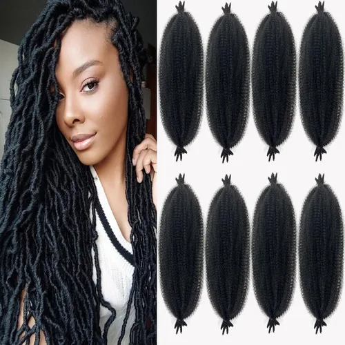 Miniatura 7 de Cabello afro Twist morado degradado de 16 pulgadas, cabello Marley pre-separado para rastas suaves, cabello trenzado Marley Twist Ombre Kinky Spring